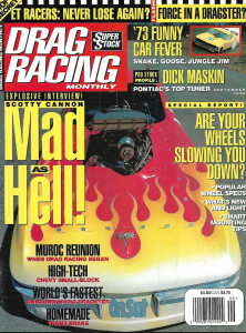 DRAG RACING MONTHLY 1996 SEPT - CANNON, 1973 FUNNY CARS, MASKIN